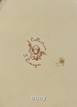 Vintage French Limoges Porcelain Dresser Trinket Box Cherubs Painting Allegory