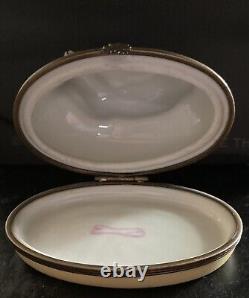 Vintage French Porcelain Box FRANCE LIMOGES Dog Cavalier Collectors Dog Lovers