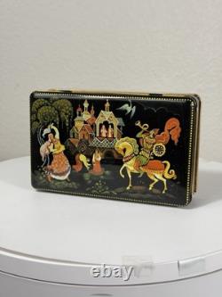 Vintage Fricke & Nacke German Lacquer Trinket Box Fairy Tale Scene