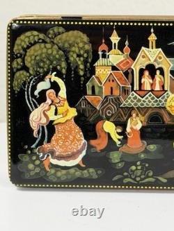 Vintage Fricke & Nacke German Lacquer Trinket Box Fairy Tale Scene