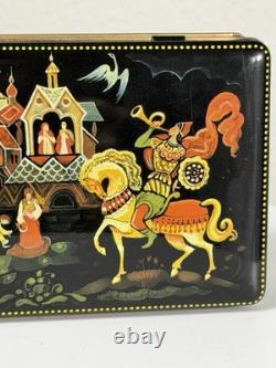 Vintage Fricke & Nacke German Lacquer Trinket Box Fairy Tale Scene