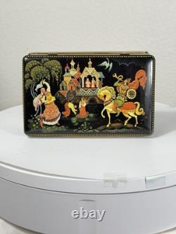 Vintage Fricke & Nacke German Lacquer Trinket Box Fairy Tale Scene