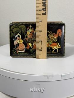 Vintage Fricke & Nacke German Lacquer Trinket Box Fairy Tale Scene