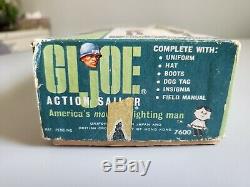 Vintage GI Joe 1964 Action Sailor TM Stamp With Box and paperwork #7600 Hasbro
