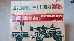 Vintage GI Joe 1964 Jeep Combat Set with Box by HASBRO 2 Figures, Locker, Extras