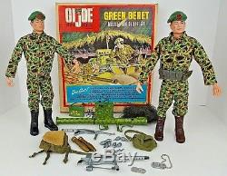 Vintage GI Joe Green Beret Machine Gun Outpost Set Nearly Complete with Box Hasbro