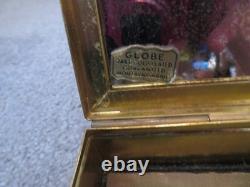Vintage GLOBE Jewelry Trinket Box 24K Gold Plated French Gilt Flower Design
