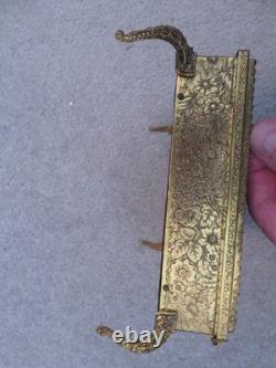 Vintage GLOBE Jewelry Trinket Box 24K Gold Plated French Gilt Flower Design