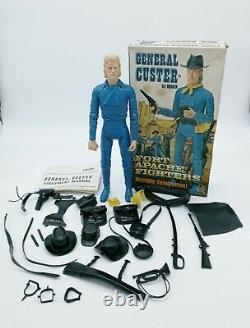 Vintage General Custer by Marx Fort Apache Fighters Action Figure Original Box
