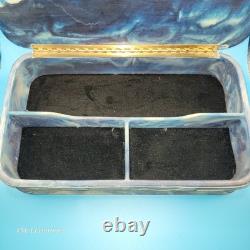 Vintage Genuine 1979 Incolay Stone Blue Ships Lighthouse Mens Jewelry Box