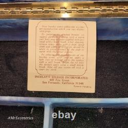 Vintage Genuine 1979 Incolay Stone Blue Ships Lighthouse Mens Jewelry Box