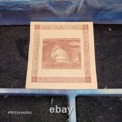 Vintage Genuine 1979 Incolay Stone Blue Ships Lighthouse Mens Jewelry Box