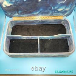 Vintage Genuine 1979 Incolay Stone Blue Ships Lighthouse Mens Jewelry Box