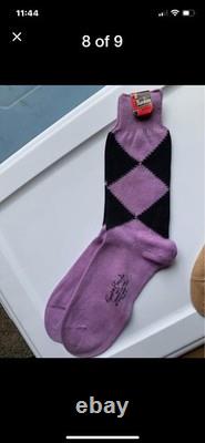 Vintage Genuine Argyle Socks Men's 10-13 MANSHIRE New In Vintage Box 5 Pairs NOS