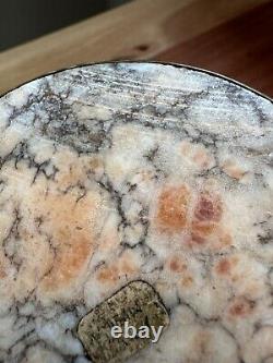 Vintage Genuine Granite Stone Oval Hinged Trinket Box Marbled 6.25 x 4.5