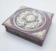 Vintage Genuine Incolay Stone Jewelry Trinket Box Large Hinged Top Cherub