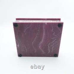 Vintage Genuine Incolay Stone Jewelry Trinket Box Large Hinged Top Cherub