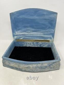Vintage Genuine Incolay Stone Jewelry/Trinket Box, Rare Pattern