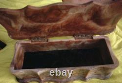 Vintage Genuine Incolay Stone Studios Hand Carved Jewelry / Trinket Box