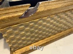 Vintage Gilded Wooden Jewelry Storage Box Hand Made Victorian Style Felt Lined