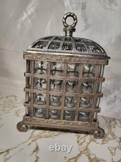 Vintage Godinger Silver Art Co Bubble Glass Casket Box Hollywood Regency Decor