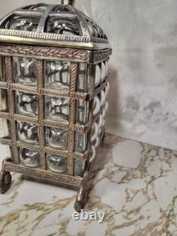 Vintage Godinger Silver Art Co Bubble Glass Casket Box Hollywood Regency Decor