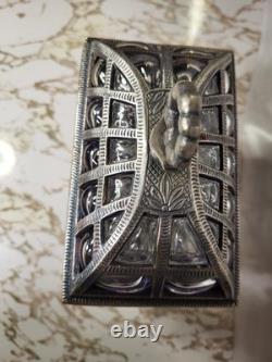 Vintage Godinger Silver Art Co Bubble Glass Casket Box Hollywood Regency Decor