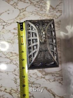 Vintage Godinger Silver Art Co Bubble Glass Casket Box Hollywood Regency Decor