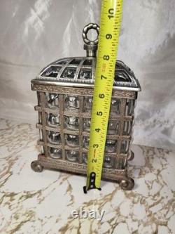 Vintage Godinger Silver Art Co Bubble Glass Casket Box Hollywood Regency Decor