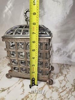 Vintage Godinger Silver Art Co Bubble Glass Casket Box Hollywood Regency Decor