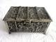 Vintage Gothic Revival Style Metal Jewelry Casket Box Biblical Scences