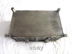 Vintage Gothic Revival Style Metal Jewelry Casket Box Biblical Scences