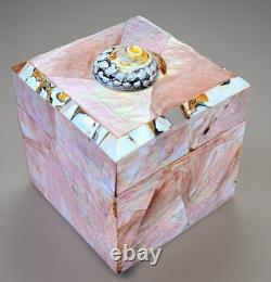 Vintage Gumps Pen shell Box Tiger Turbo Shell San Franciso Estate Art Deco Pink