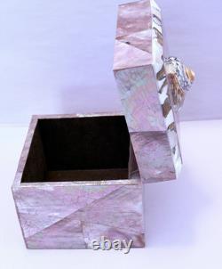 Vintage Gumps Pen shell Box Tiger Turbo Shell San Franciso Estate Art Deco Pink