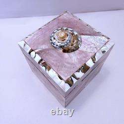Vintage Gumps Pen shell Box Tiger Turbo Shell San Franciso Estate Art Deco Pink