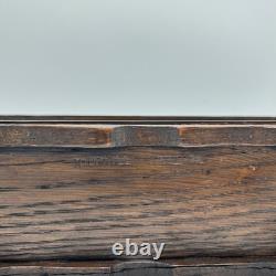 Vintage H. Uphill Wilton Miniature Carved Oak Chest Trunk Box England