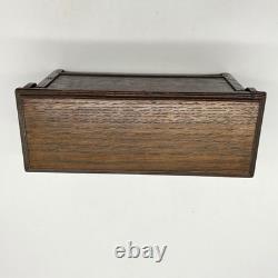 Vintage H. Uphill Wilton Miniature Carved Oak Chest Trunk Box England
