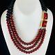 Vintage Hattie Carnegie Signed Black And Maroon Beaded Gold Tone Necklace