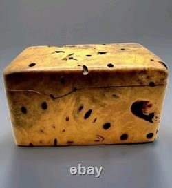 Vintage Hand-Carved Burl Wood Box Michael Elkan Style-Organic Modern 1980s