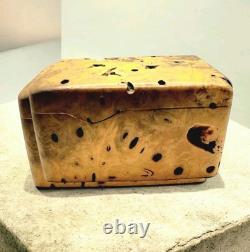 Vintage Hand-Carved Burl Wood Box Michael Elkan Style-Organic Modern 1980s