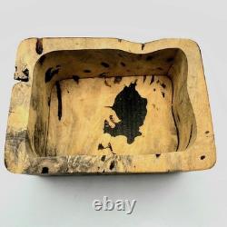 Vintage Hand-Carved Burl Wood Box Michael Elkan Style-Organic Modern 1980s