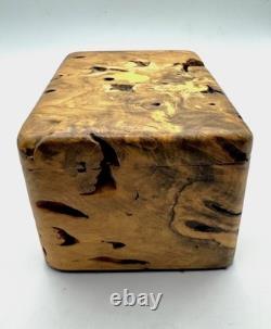 Vintage Hand-Carved Burl Wood Box Michael Elkan Style-Organic Modern 1980s