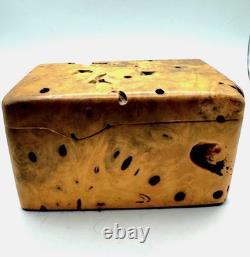 Vintage Hand-Carved Burl Wood Box Michael Elkan Style-Organic Modern 1980s