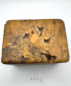 Vintage Hand-Carved Burl Wood Box Michael Elkan Style-Organic Modern 1980s