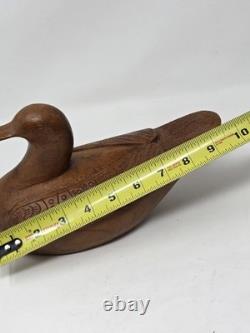 Vintage Hand Carved Teak Wood Duck Box Hidden Storage Art Decoy Trinket Folk Art Vintage Hand Carved Teak Wood Duck Box Hidden Storage Art Decoy Trinket Folk Art