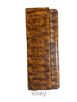 Vintage Hand-Carved Wood Box with Raised Bronze-Style Elk Fighting Scene