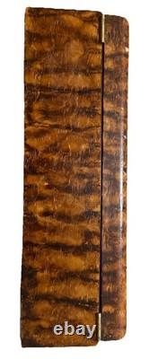 Vintage Hand-Carved Wood Box with Raised Bronze-Style Elk Fighting Scene