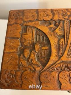 Vintage Hand Carved Wooden Box