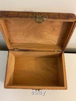 Vintage Hand Carved Wooden Box