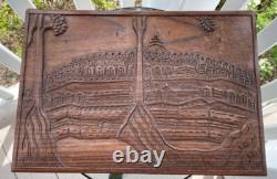 Vintage Hand Carved Wooden Decorative Box BOOK SHAPED